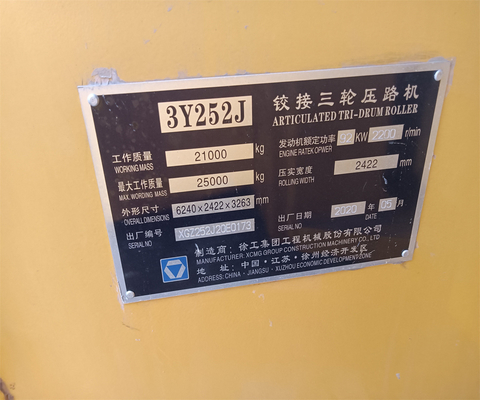 刺激的な力 50KN 21000 KG あなたの建設のために使用されたロードローラー3Y252